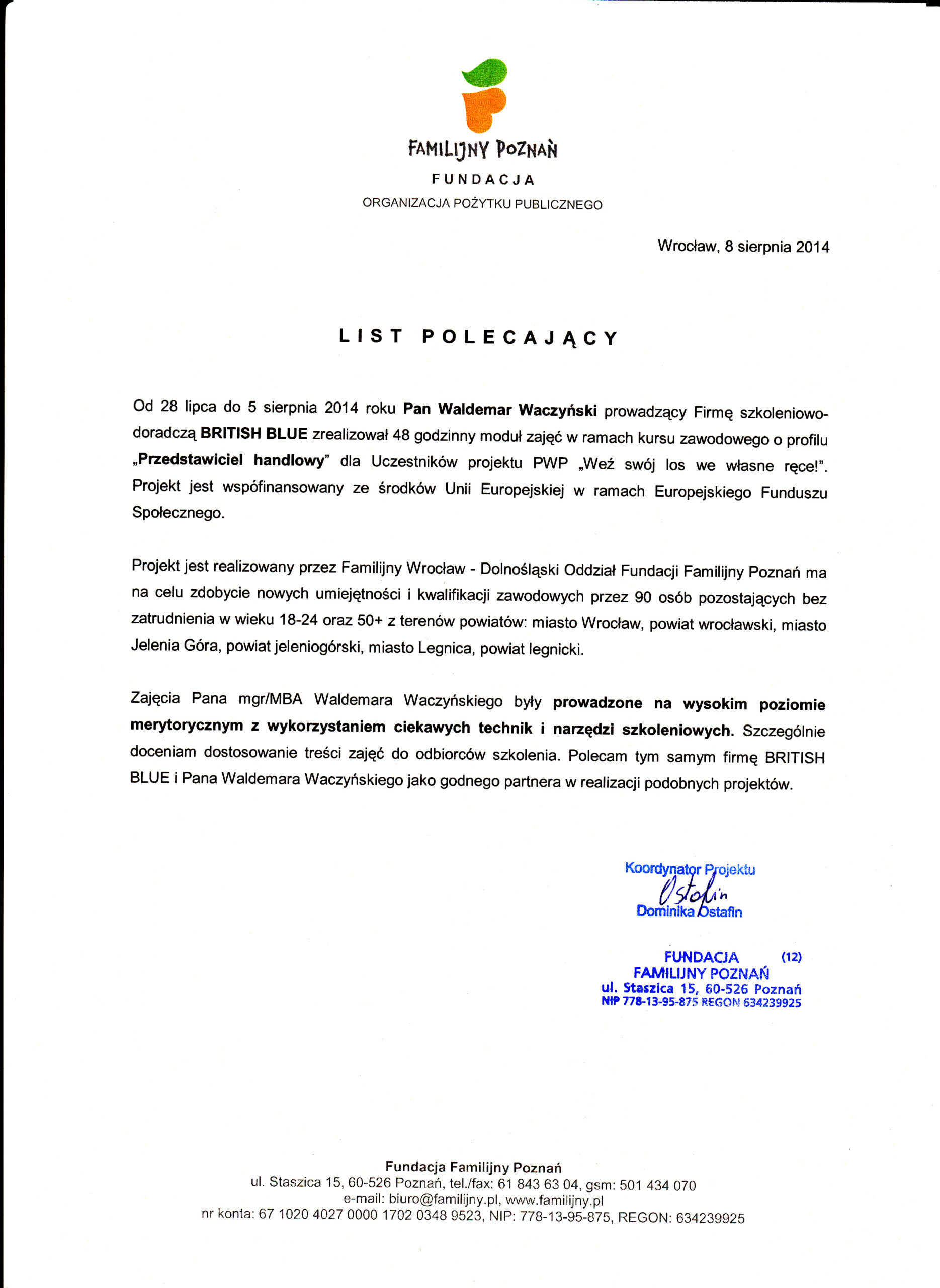 Familiny Wrocław - referencje